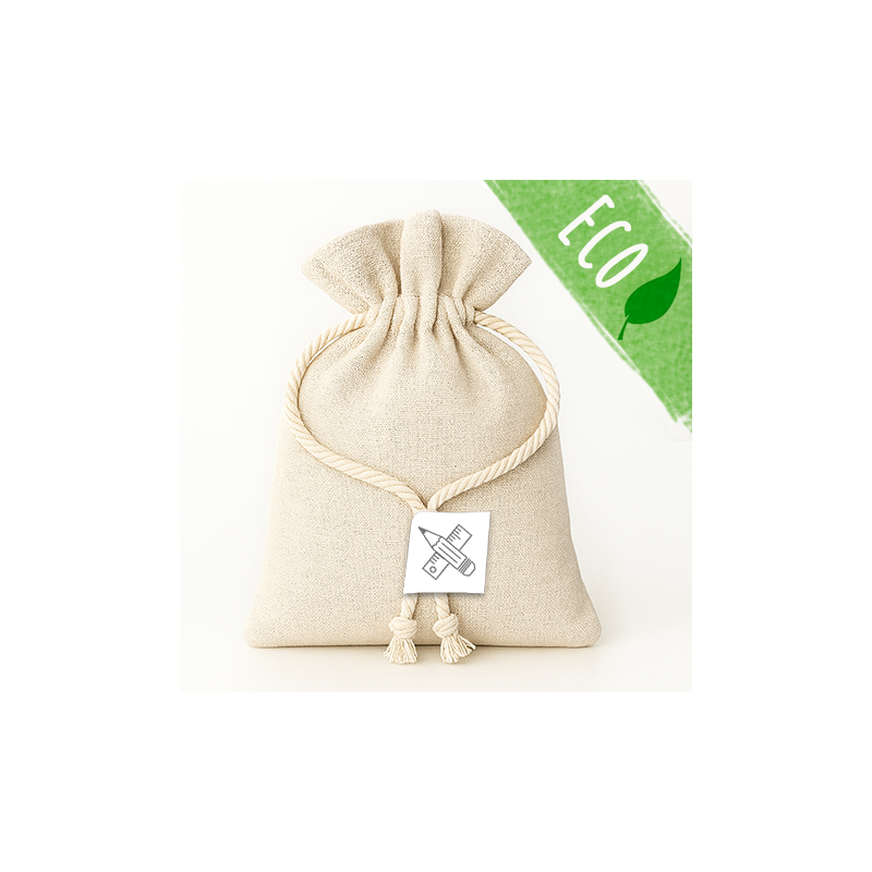 Bolsa de lino con adhesivo personalizado para kit de bienvenida Bolsa de lino con adhesivo personalizado para kit de bienvenida