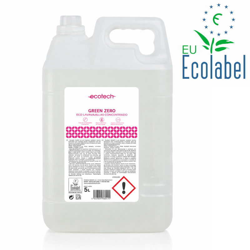 Garrafa de 5 litros de lavavajillas ecolabel a granel