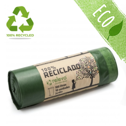 Bolsa de basura verde reciclada 100L